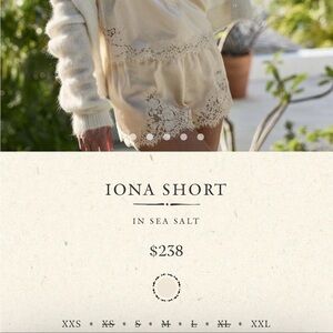 NWT Dôen Iona Shorts